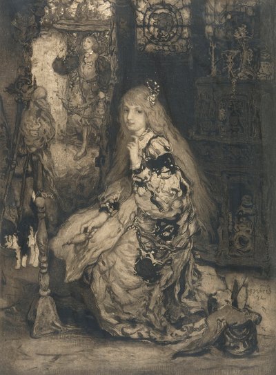 Mädchen mit Spindel, 1874 von Matthijs Maris